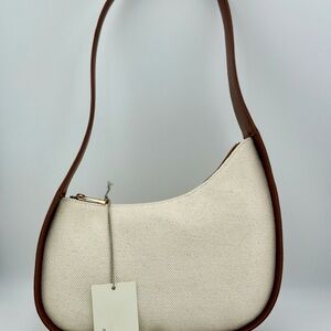 a new day Cream and Brown Shoulder Bag